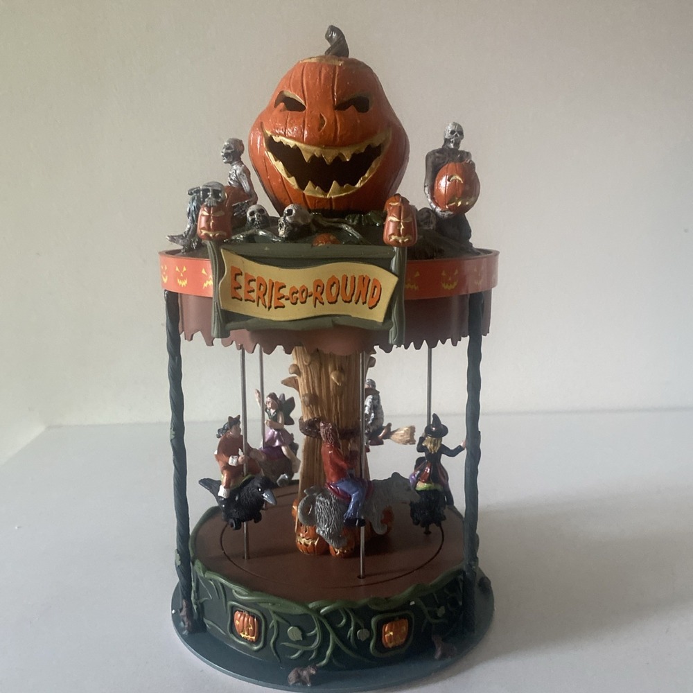 Lemax Spooky Town EERIE GO ROUND Ride Carnival Halloween Animated Lights - Picture 9 of 16